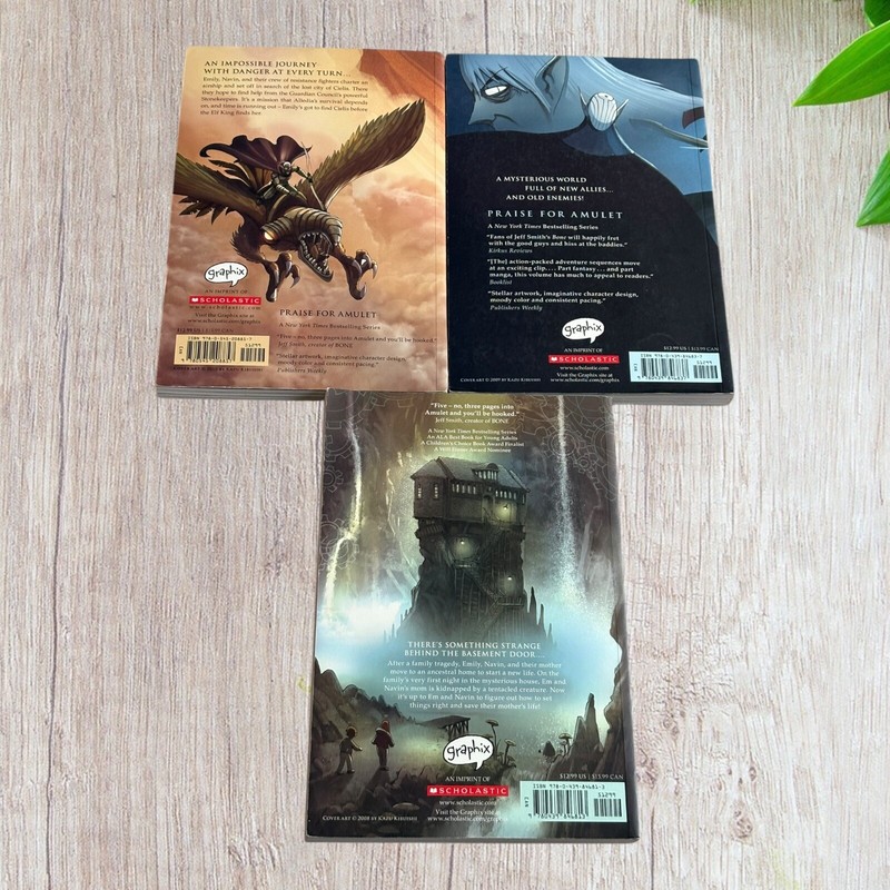 Amulet Books Series by Kazu Kibuishi Graphic Novels Preowned VGC Books 1, 2, 3 gallery