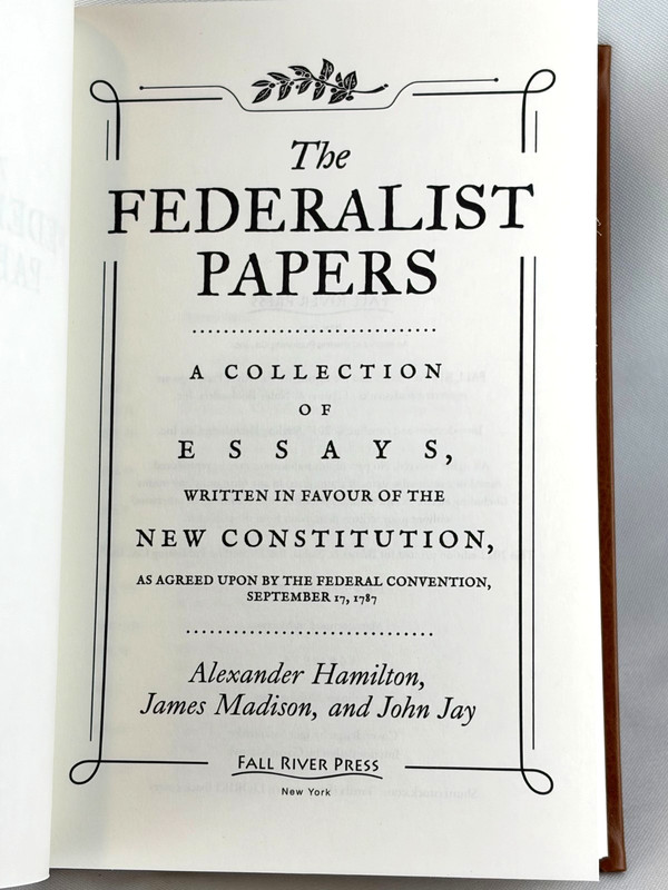 THE FEDERALIST PAPERS Alexander Hamilton James Madison Soft Faux Leather NEW gallery