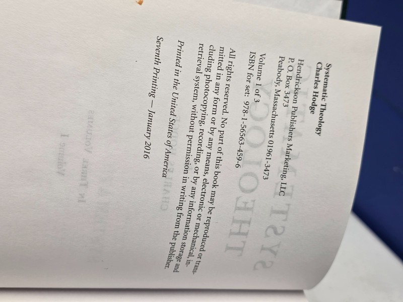 Systematic Theology by Charles Hodge (1999, Hardcover) gallery