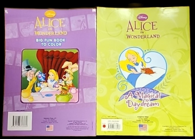 DISNEY ALICE IN WONDERLAND COLORING BOOKS (64 PAGES EACH) FREE SHIPPING USA gallery