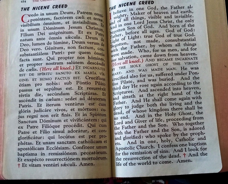 ANTIQUE CATHOLIC LATIN ENGLISH MISSAL; FINE BINDING; TLM BRIGHT GILT; CA.. 1962 gallery