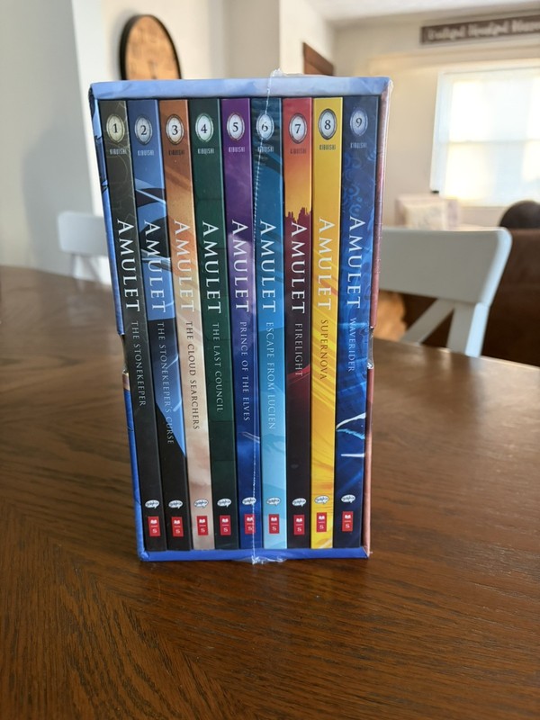 Lot AMULET Books #1-9 Complete Series Set by Kazu Kibuishi Graphic Novels LN