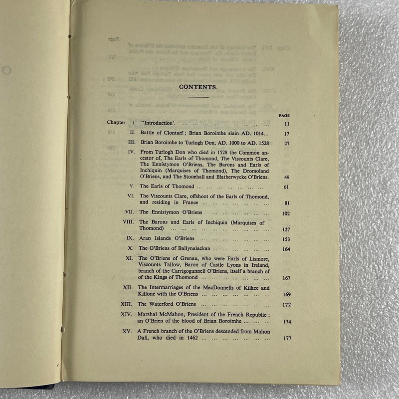 History of the O'BRIENS : from Brian Boroimhe A.D. 1000 to 1945 HCDJ illustrated gallery