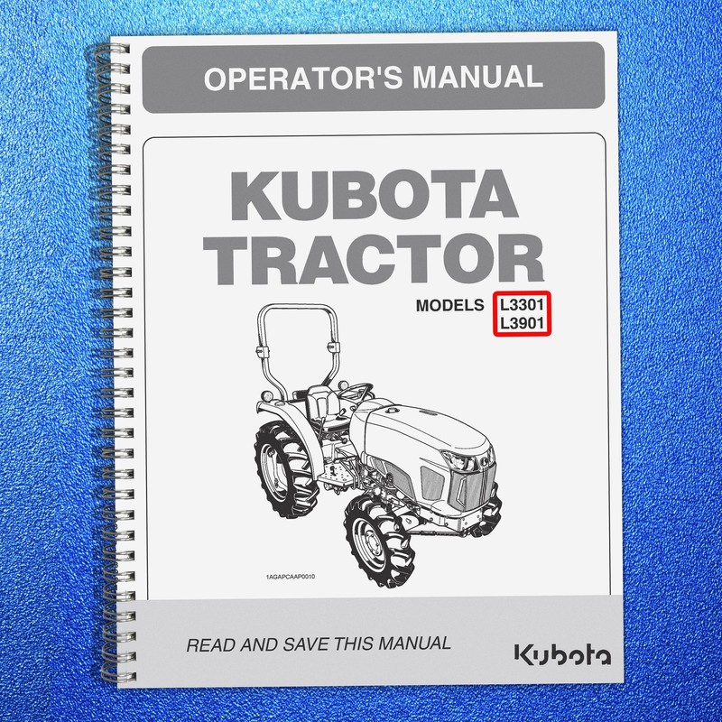 KUBOTA L3301 L3901 OPERATORS MANUAL – RUGGED WIRE BOUND – ROBUST COVERS