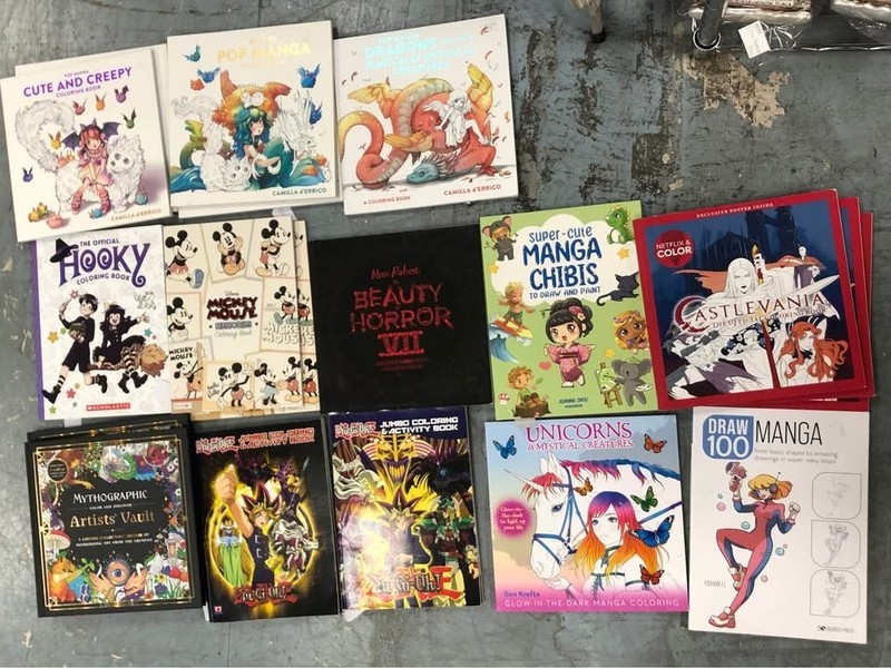 13 Anime, Manga and Artists Coloring Books Lot (YuGiOh, Pop Manga & Castlevania)