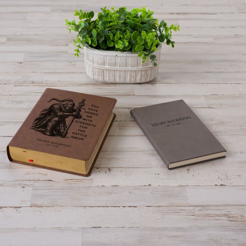 Personalized KJV Bible & Prayer Journal Set, Single-Column Wide-Margin Bible gallery