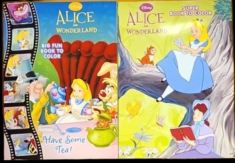 DISNEY ALICE IN WONDERLAND COLORING BOOKS (64 PAGES EACH) FREE SHIPPING USA gallery