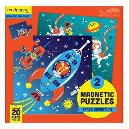 Mudpuppy 9780735355651 Space Adventure Magnetic Puzzle, Two 20Pie