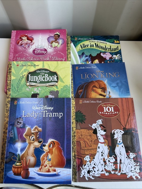 Lot of 10 A Little Golden Vintage Walt Disney Classics And Princess Kids Books
