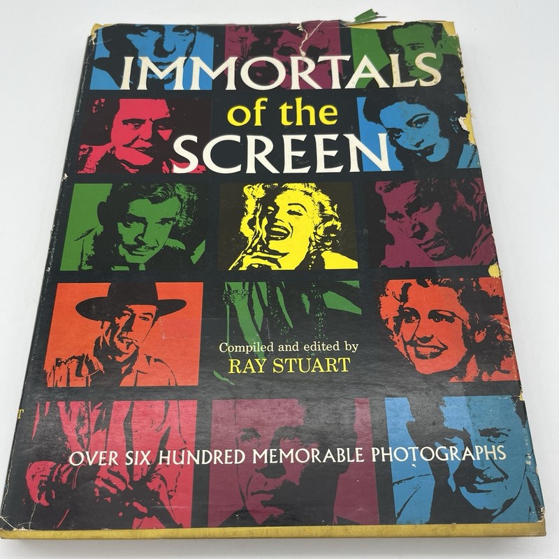 Immortals of the Screen by Ray Stuart HC DJ Hollywood movie Bonanza Books 1965