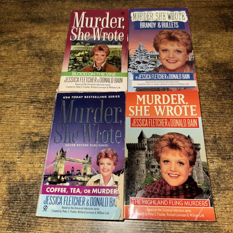 MURDER SHE WROTE Series lot of 4 paperback books Jessica Fletcher & Donald Bain
