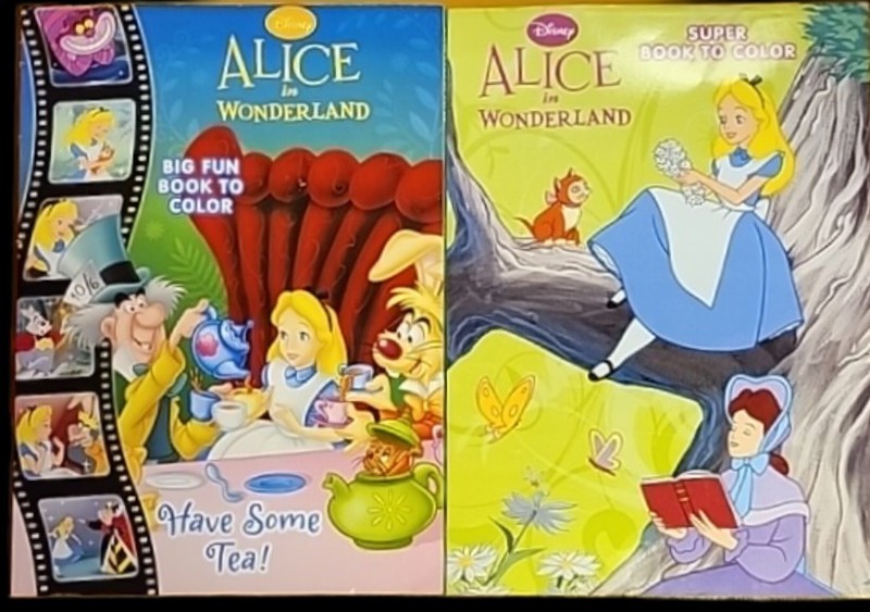DISNEY ALICE IN WONDERLAND COLORING BOOKS (64 PAGES EACH) FREE SHIPPING USA gallery