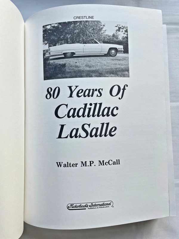 80 Years of Cadillac LaSalle by Walter McCall (Motorbooks Intl 1992) HC VGC gallery