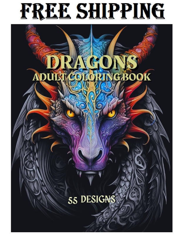 Dragons - Adult Coloring Book: Stress relief coloring book for adults, teens ... gallery