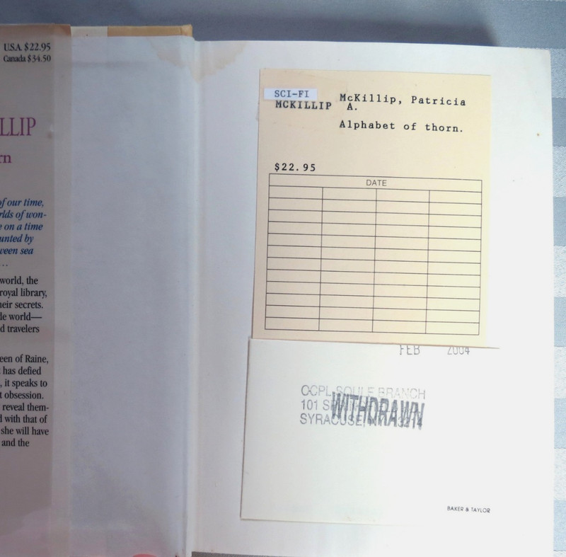 Alphabet Of Thorn by Patricia A. McKillip (Berkley Pub. 2004) 1st Edition Ex-Lib gallery