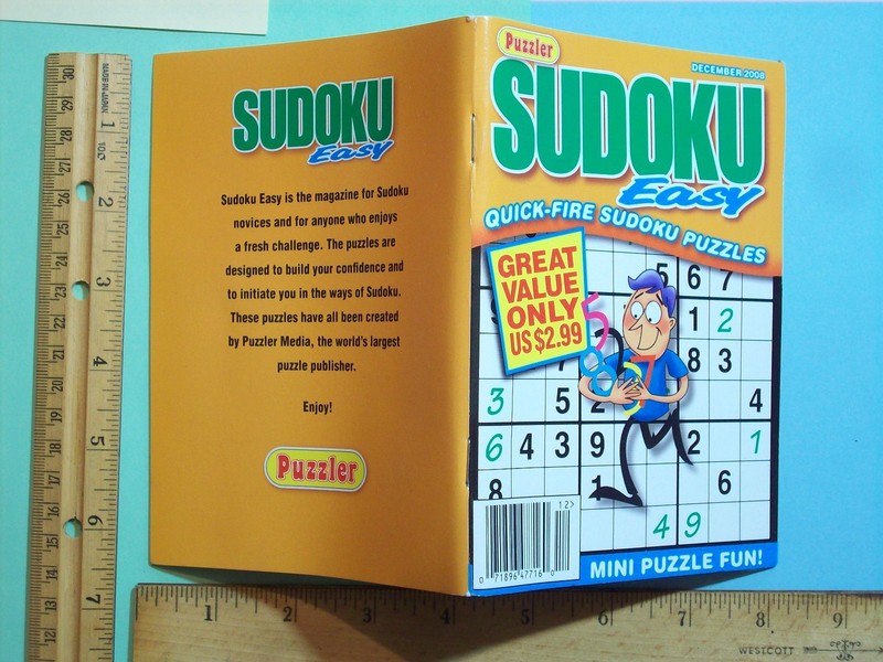 BOOK SUDOKU EASY PUZZLER DECEMBER 2008 MINI PUZZLE FUN 71 PUZZLES 82 PAGES