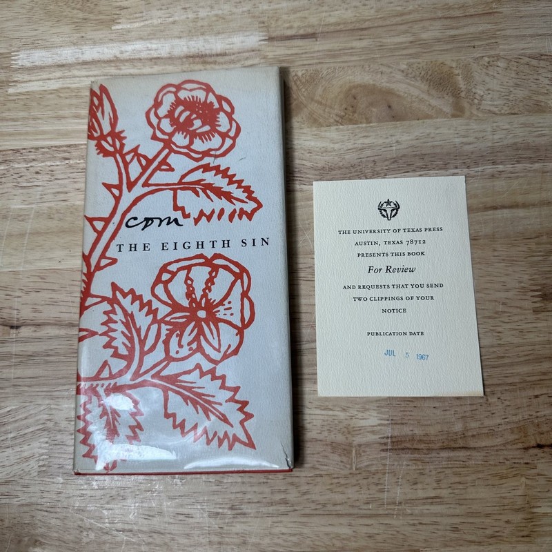The Eighth Sin Christopher Morley 1967 Limited Edition Poetry Review Copy