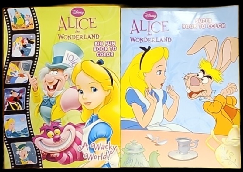 DISNEY ALICE IN WONDERLAND COLORING BOOKS (64 PAGES EACH) FREE SHIPPING USA gallery