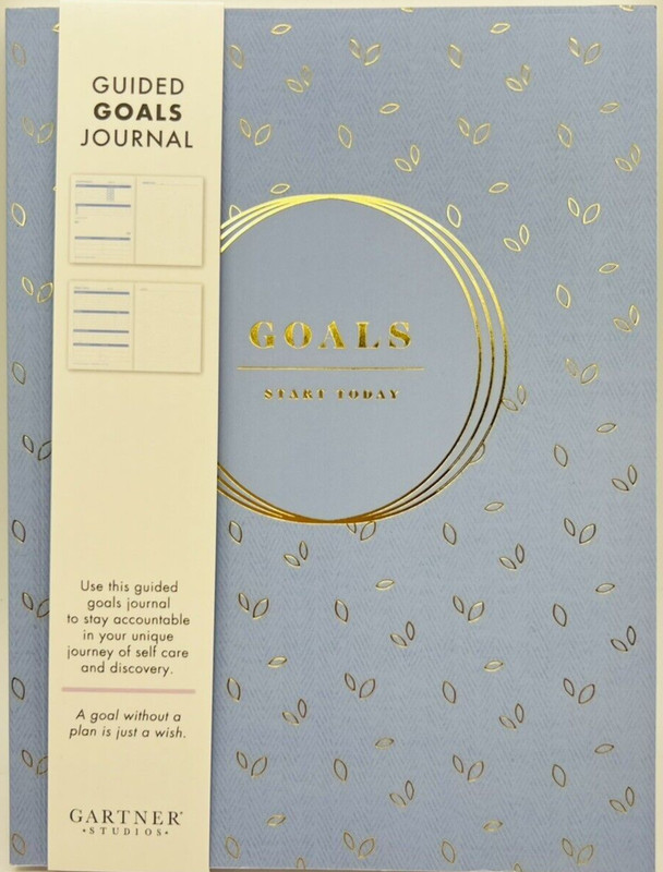 Guided Blue Weekly Goals Journal by Gartner Studios Undated Lined 192 Pg 6x8 in