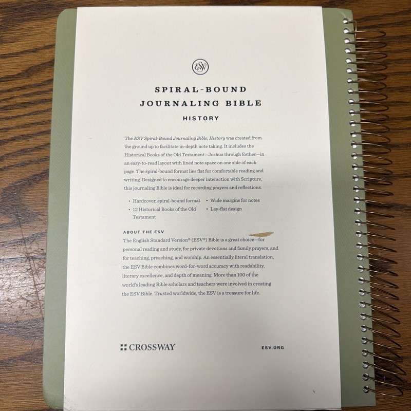 ESV SPIRAL-BOUND JOURNALING BIBLE: HISTORY-HARDCOVER gallery