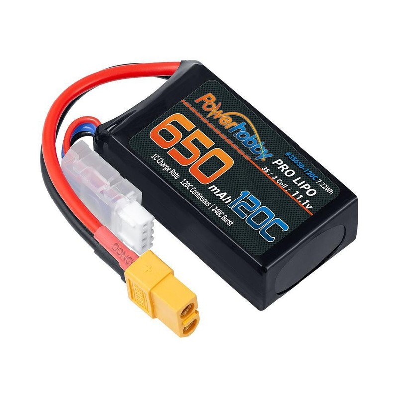 Powerhobby 3S 11.1V 650mAh 120C GRAPHENE Lipo Battery w XT60 Plug gallery