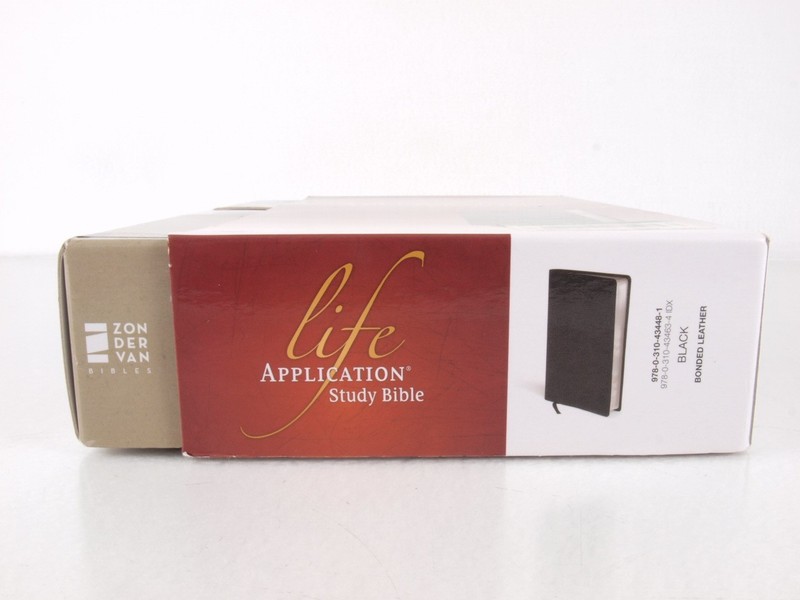 Zondervan NIV Life Application Study Bible Indexed Black Leather 1984 2011 USA gallery