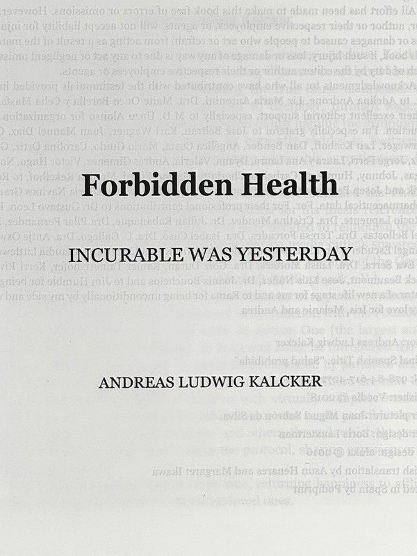 2018 ANDREAS LUDWIG KALCKER. Forbidden Health. Incurable Was Yesterday. PB LN gallery