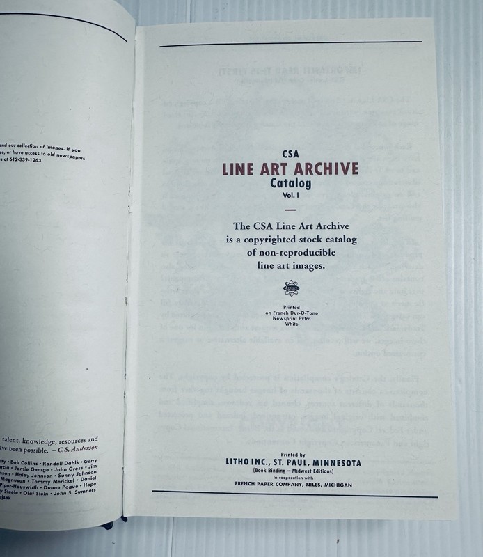 CSA Line Art Archive Catalog Stock Art Reference Book Graphic Design Resource gallery