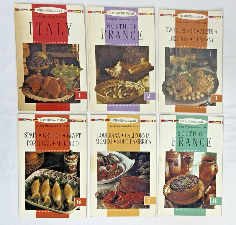 Vintage 1992- International Cuisine CookbookS- BOOKLETS #1,2,3,6,7,8