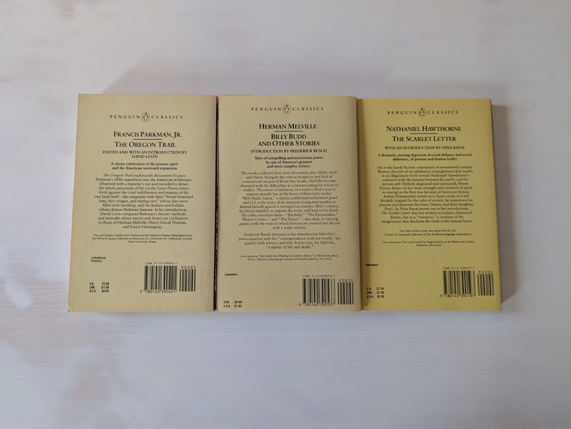 Lot of 3 Vintage Penguin Classics Books American Lit Hawthorne Melville Parkman gallery