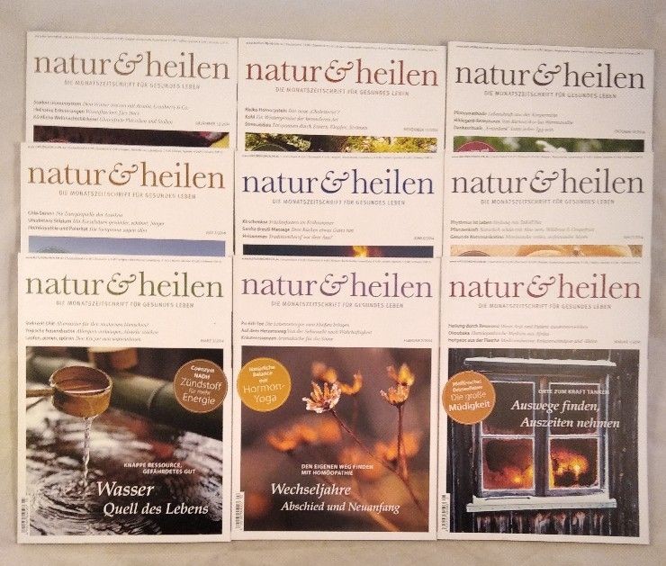 NATUR und HEILEN Jahrgang 2014, 01-03, 05-07, 10-12 (9 Magazine). Die Monatszeit