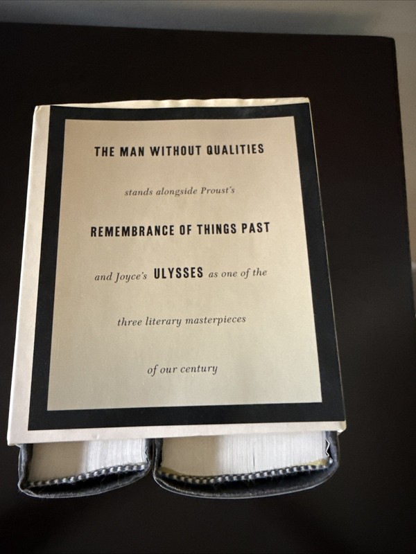 "The Man Without Qualities" 2 volume set with illustrated slip case gallery