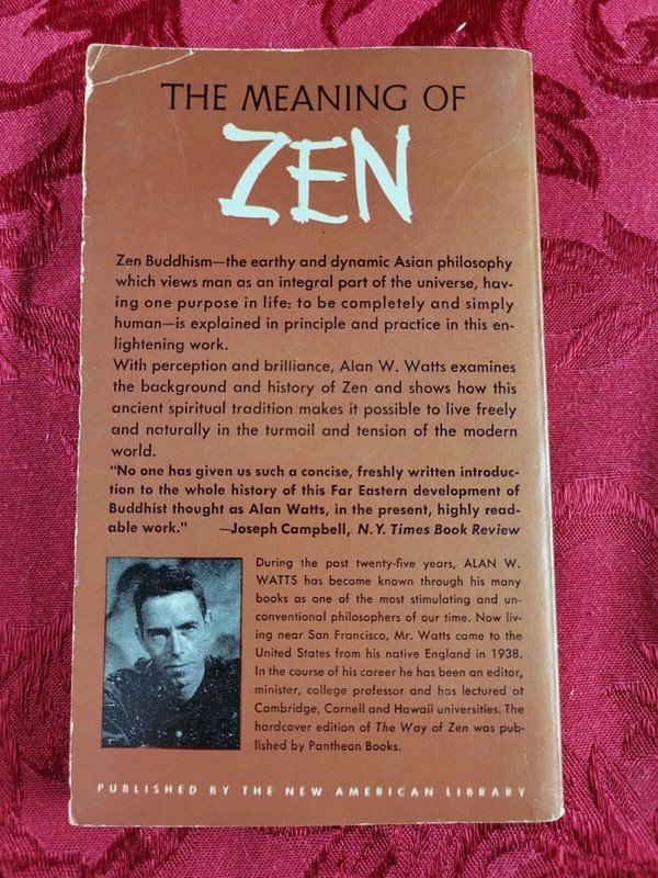 Alan W. Watts - THE WAY OF ZEN (1959) 1st New American Library Printing gallery