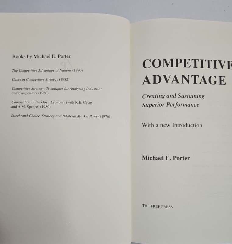 Competitive Advantage by Michael Porter 1985 1st Edition Free Press Book gallery