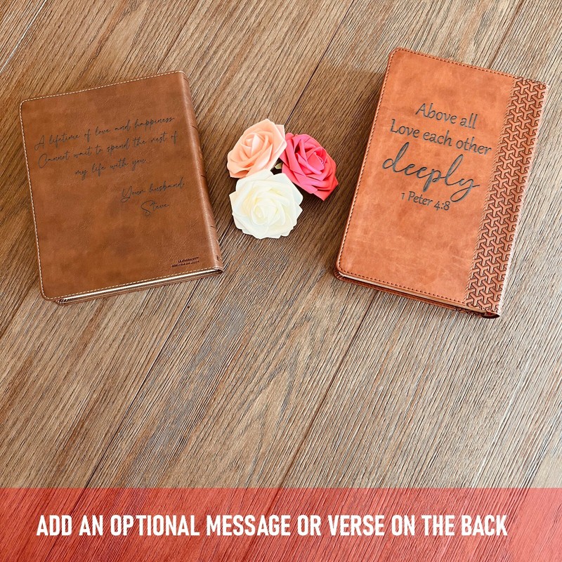 Personalized NASB Wide-Margin Reference Bible & Prayer Journal Set, Baptism Gift gallery