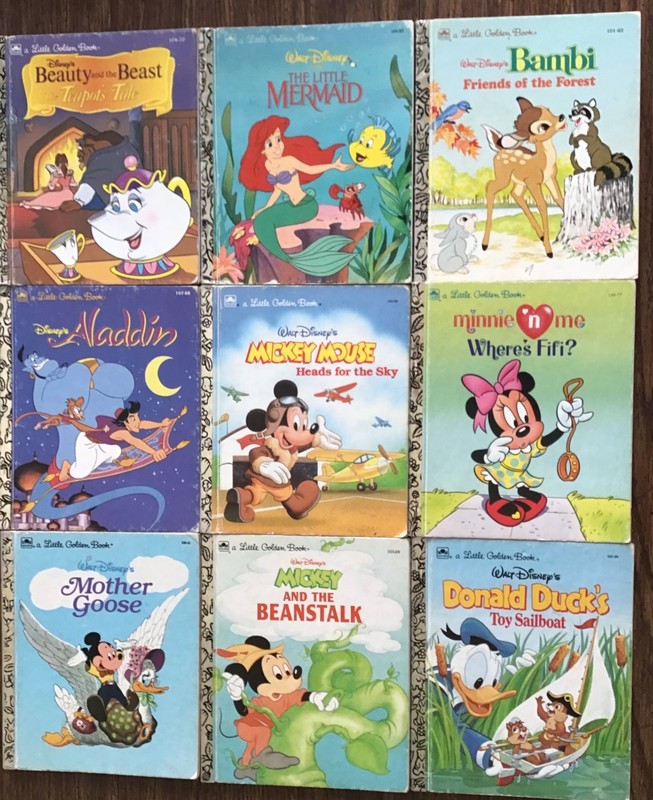 Little Golden Books Lot of 9 Disney Series ***Little Mermaid***Bambi***Aladdin
