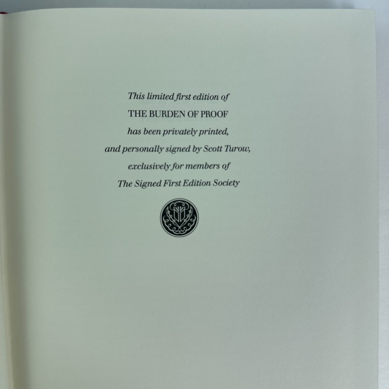 Franklin Library The Burden Of Proof Scott Turow 1990 Signed 1st Edition Leather gallery