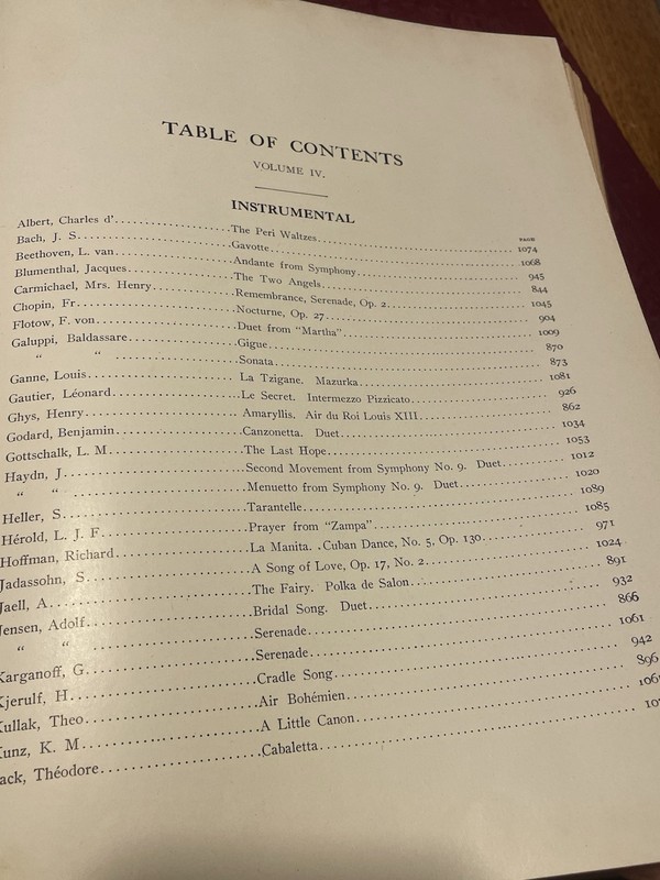 1909 VOLUMES 1-5 WORLDS BEST MUSIC INSTRUMENTAL Index The University Society gallery