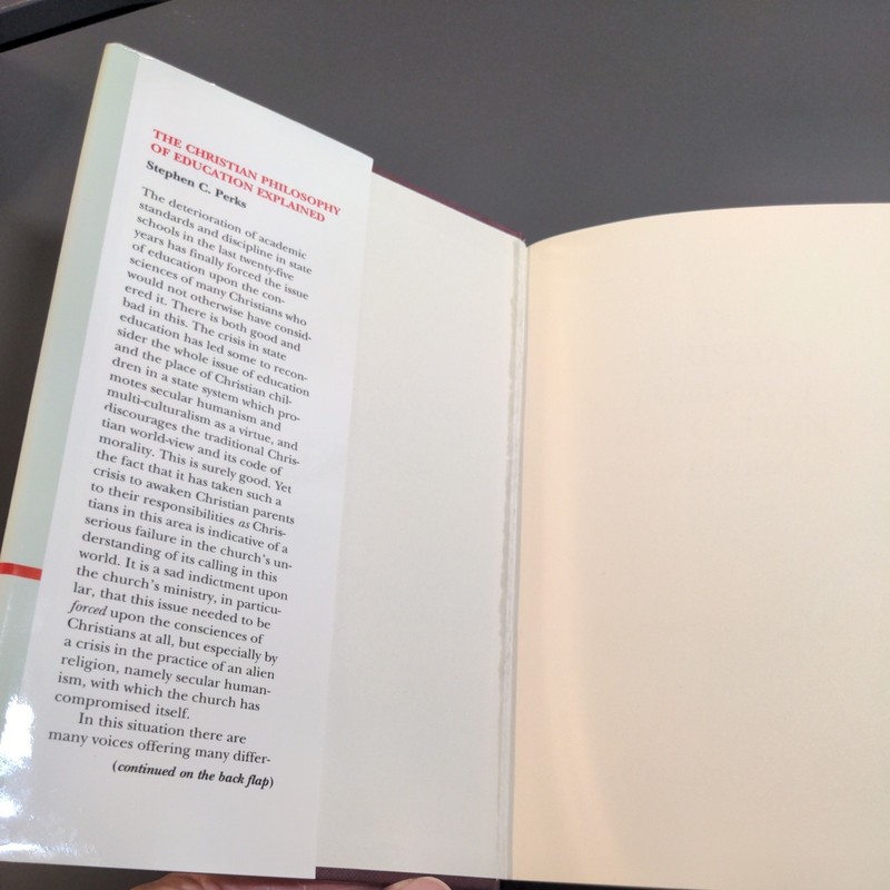 Christian Philosophy of Education Explained Perks Hardcover 1992 gallery