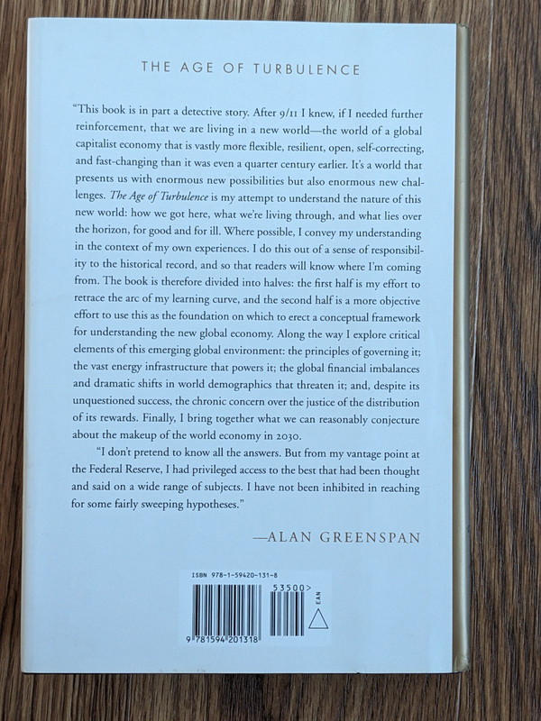 Alan Greenspan SIGNED copy of Age of Turbulence : Adventures in a New World H/C gallery