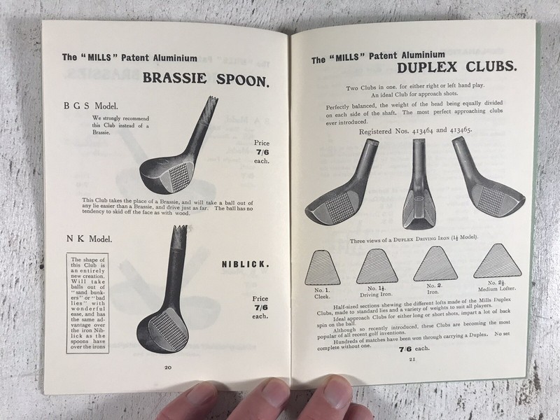 Mills Patent Standard Aluminium Golf Clubs Facsimile of Antique Catalogue gallery