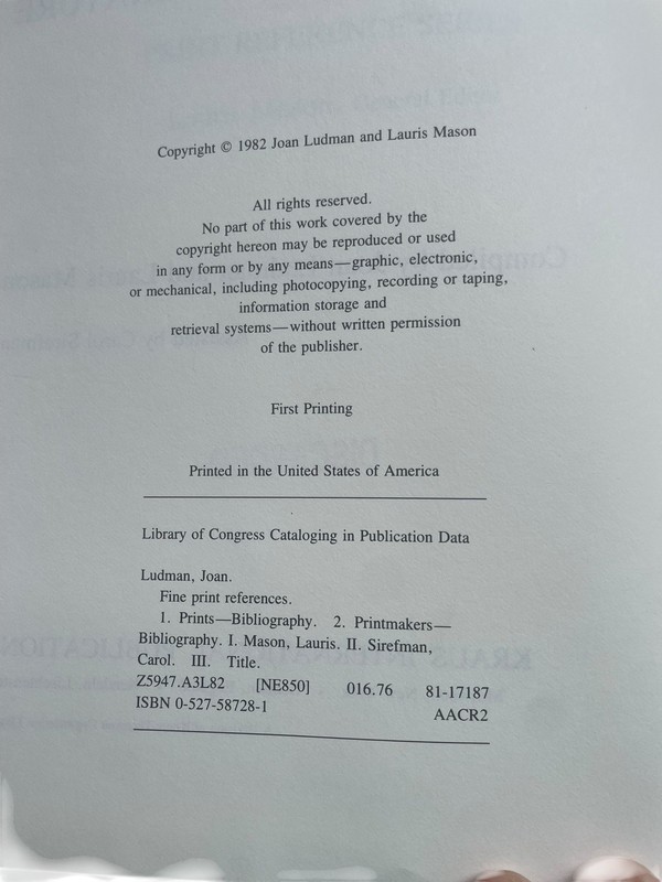 Fine Print References: A Selected Bibliography of Print-Related Literature gallery