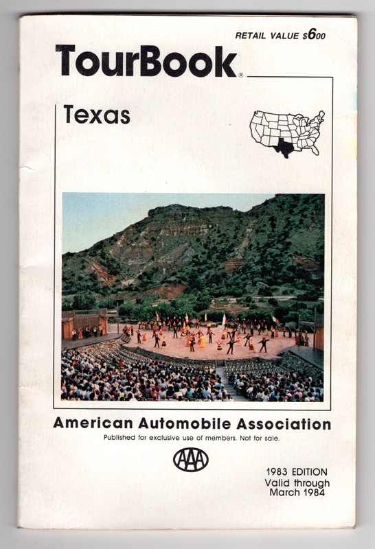 AAA TOUR BOOK TEXAS 1983 Edition 152 PAGES