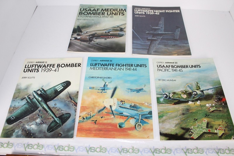 5 books in the Aircam / Osprey Airwar Series – #s 7, 9, 15, 20, 22 – LN Trade PB