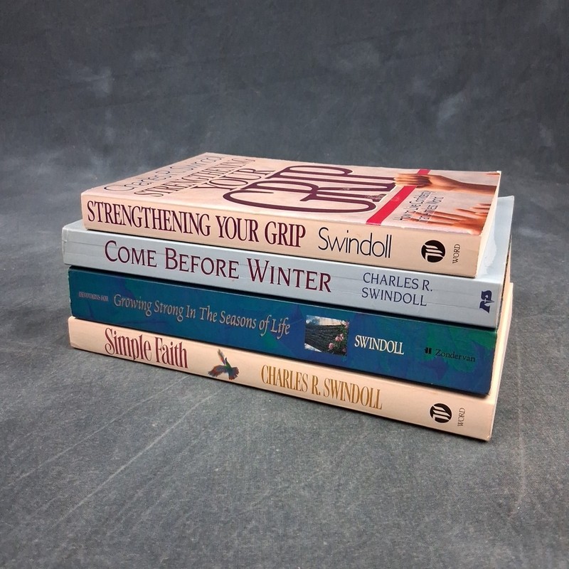 Charles Swindoll Book Lot 4 PB Growing Strong Come Before Winter Bundle