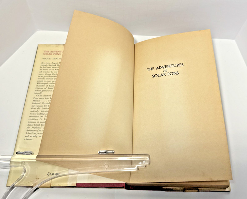 SHERLOCKIANA | 1ST UK ED HC DJ | The Adventures of SOLAR PONS by AUGUST DERLETH gallery