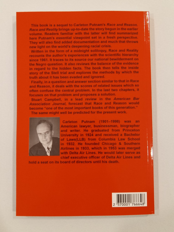 Race and Reality: A Search for Solutions by Carleton Putnam PB gallery