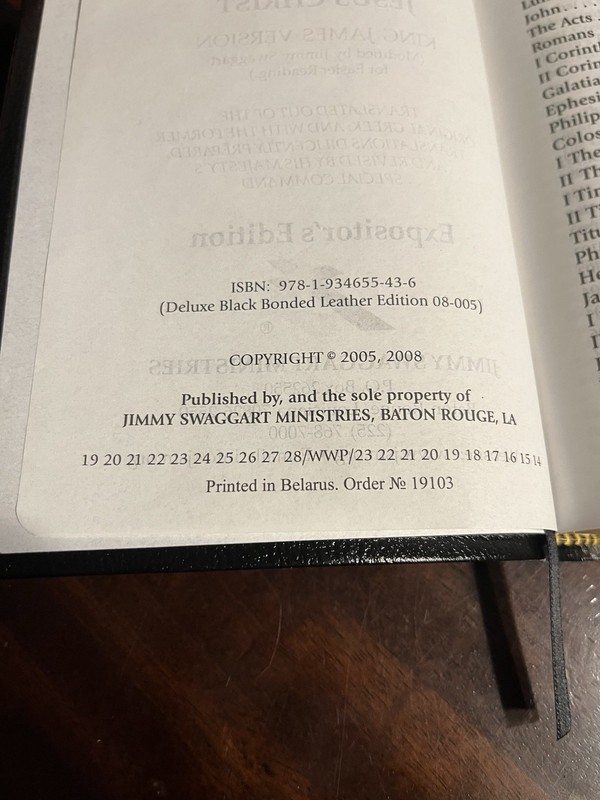 Expositor's New Testament - Bonded Leather by Jimmy Swaggart Ministries... gallery