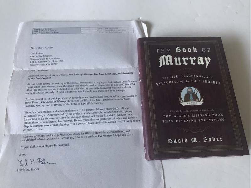 The Book Of Murray – From The Estate Of Carl Reiner With Letter From Author