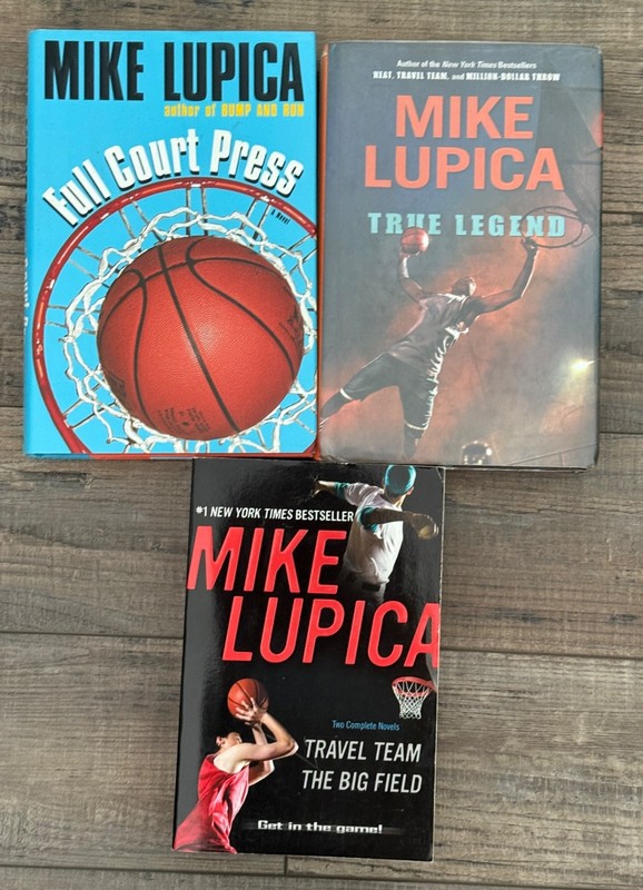 3 Mike Lupica Books 4 Novels Full Court Press True Legend Travel Team Big Field